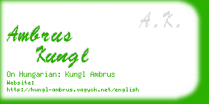 ambrus kungl business card